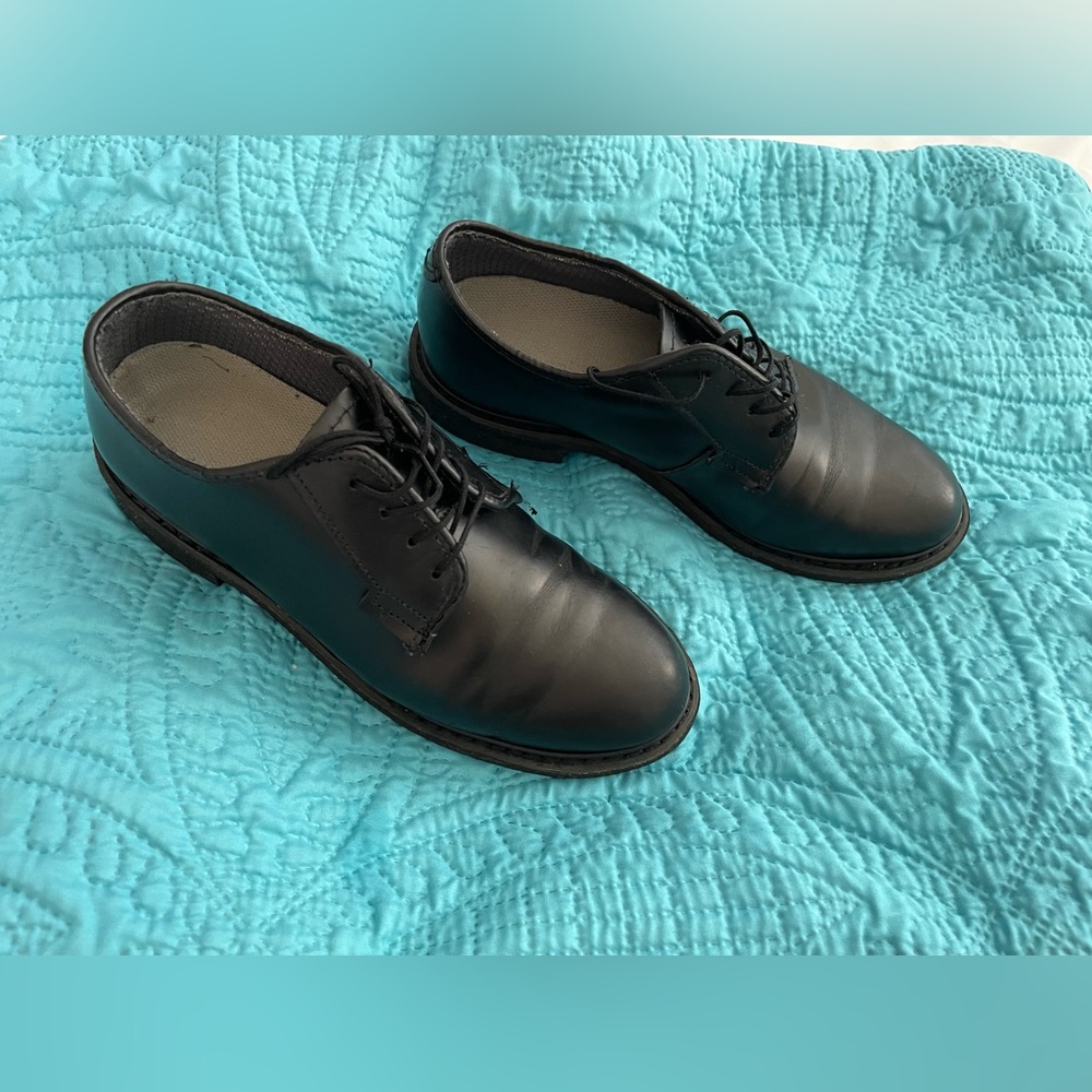 Vibram Black Oxford Shoes with Leather Finish